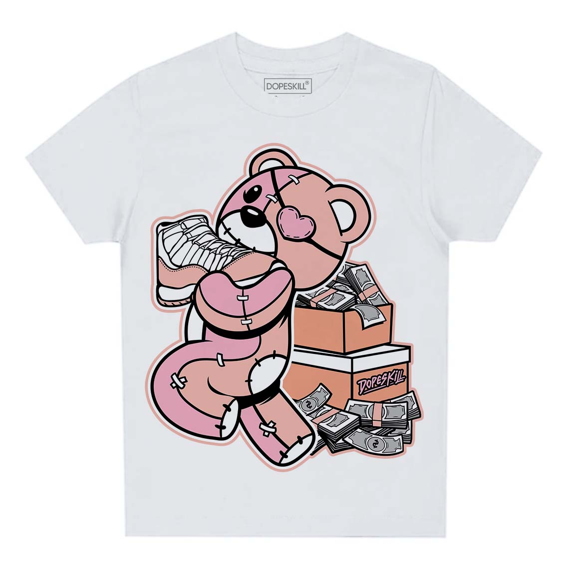 Legend Pink 11s superstreetwear Toddler Kids T-shirt Bear Steals Sneaker Graphic