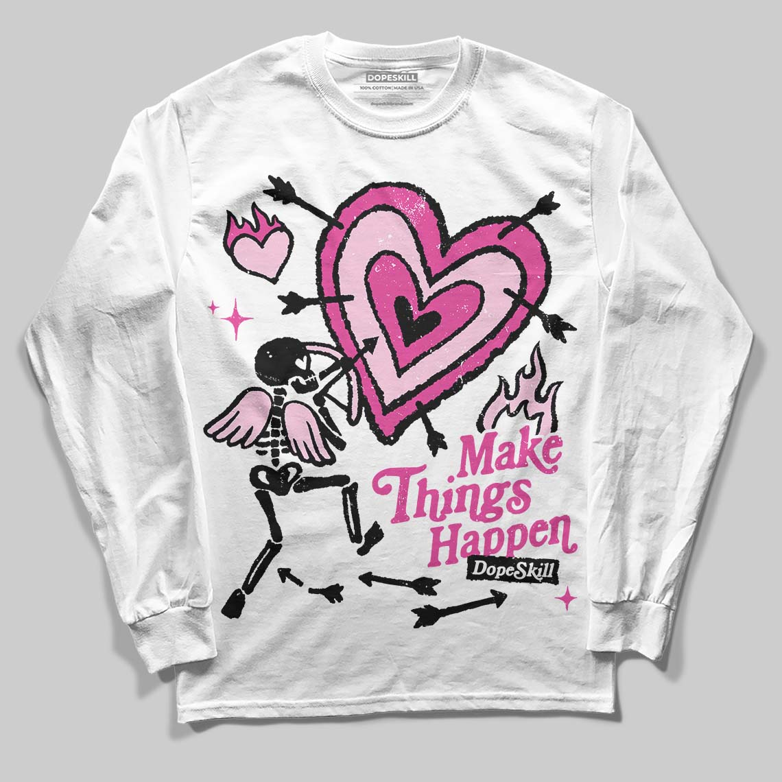 Pink Collection superstreetwear Long Sleeve T-Shirt Make Things Happen Graphic