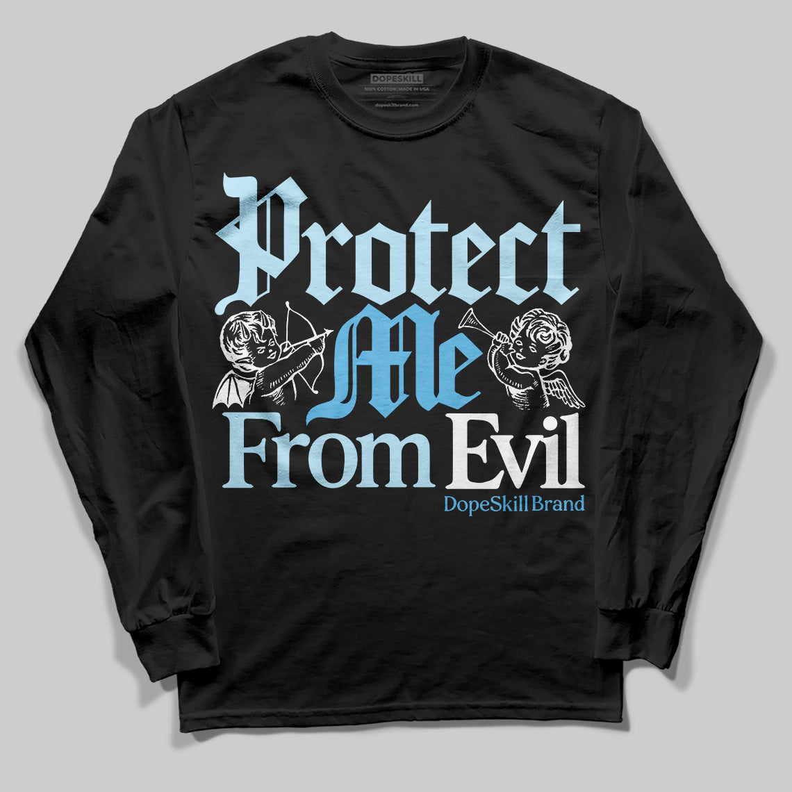 Legend Blue 11s superstreetwear Long Sleeve T-Shirt Protect Me From Evil Graphic