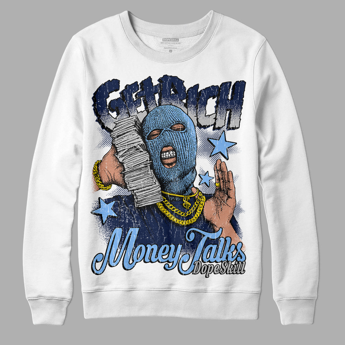 Midnight Navy 5s superstreetwear Sweatshirt Get Rich Graphic