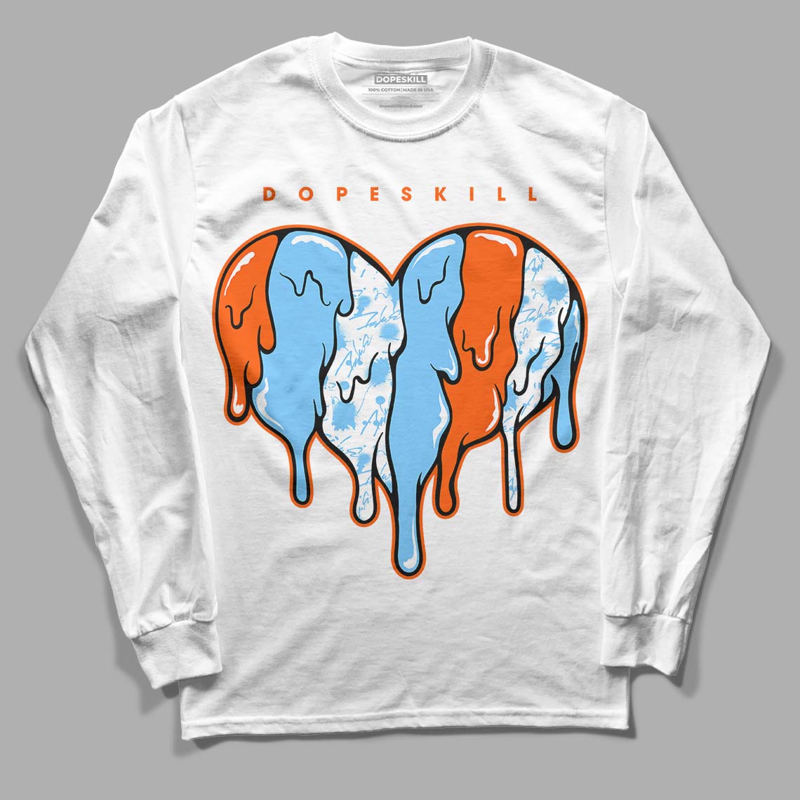 Dunk Low Futura University Blue superstreetwear Long Sleeve T-Shirt Slime Drip Heart Graphic