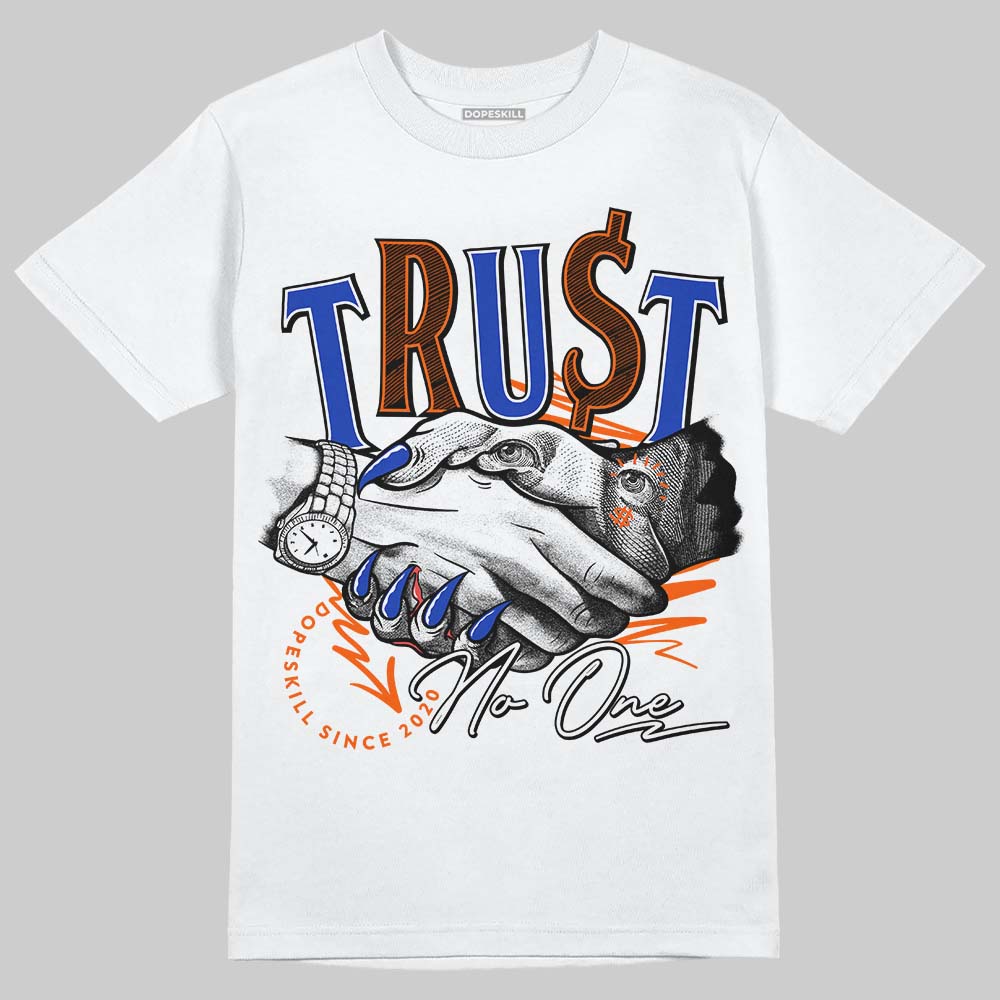 Dunk Low Futura Orange Blaze superstreetwear T-Shirt Trust No One Graphic
