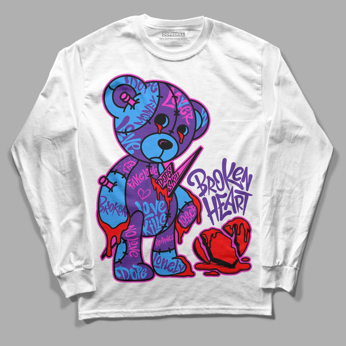 PURPLE Collection superstreetwear Long Sleeve T-Shirt Broken Heart Graphic