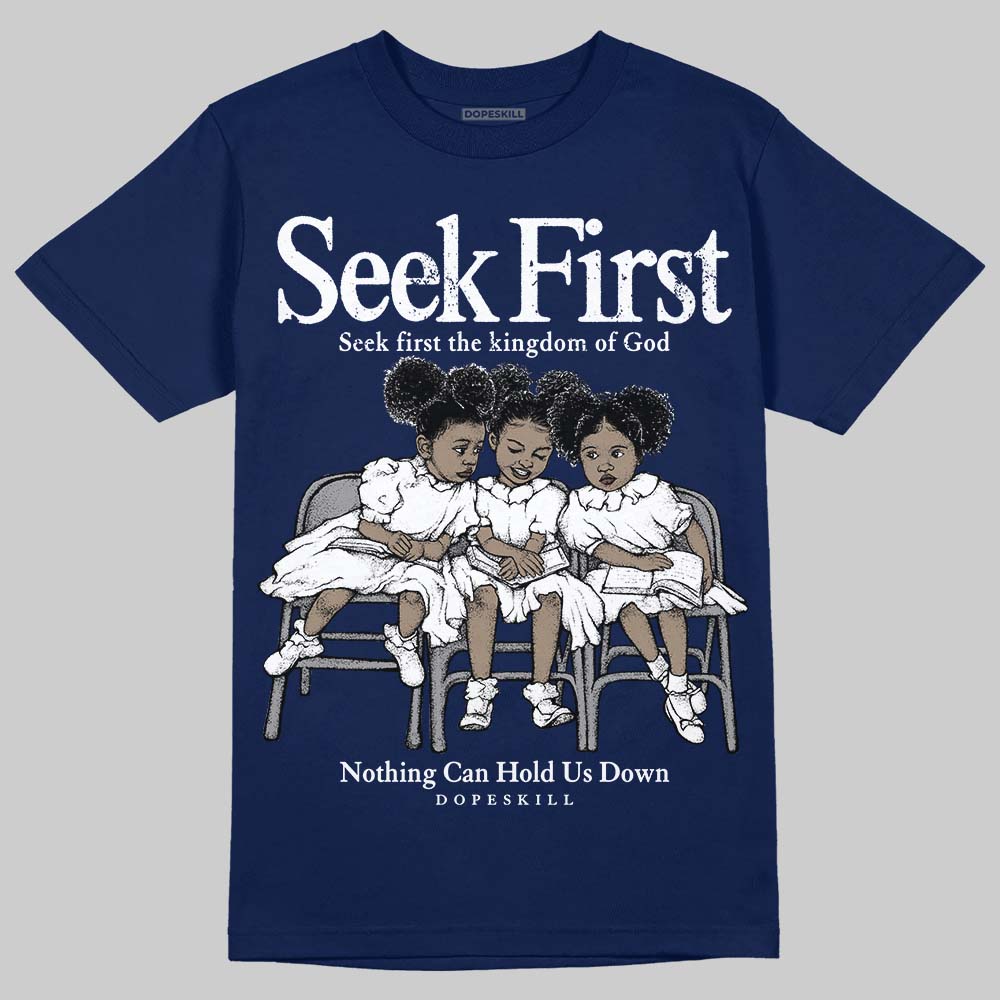 Midnight Navy 3s superstreetwear T-Shirt New Seek First Graphic