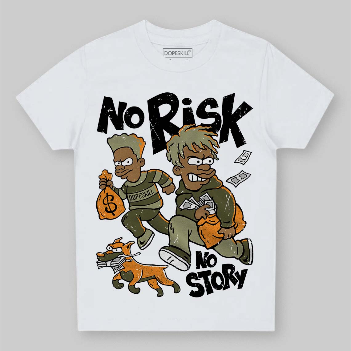 Olive 5s superstreetwear Toddler Kids T-shirt No Risk No Story Graphic
