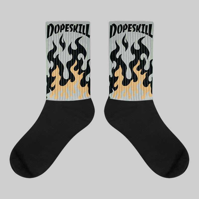 1906R a??White Golda?? superstreetwear Sublimated Socks FIRE Graphic