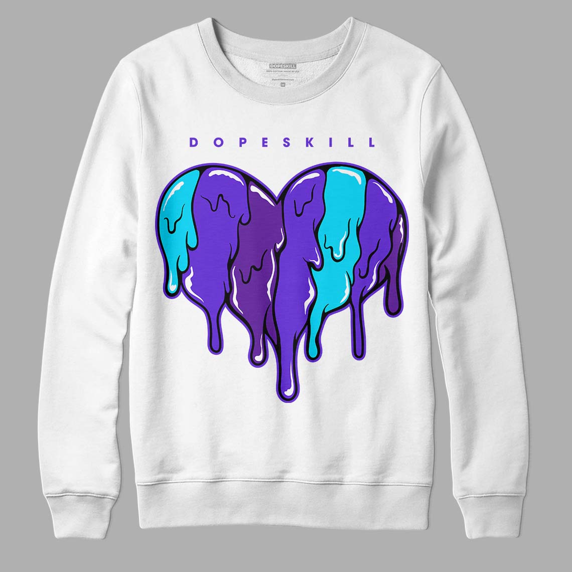 Aqua 6s superstreetwear Sweatshirt Slime Drip Heart Graphic