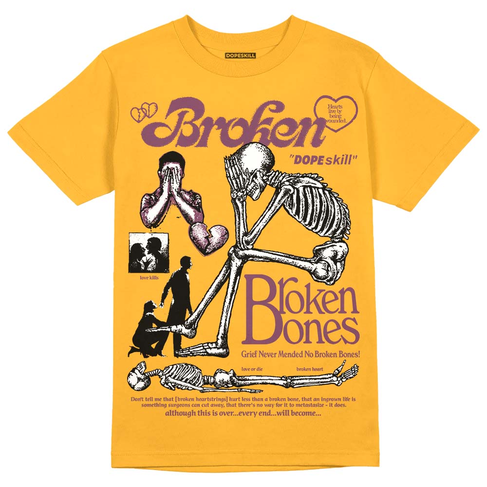Brotherhood 1s High OG superstreetwear University Gold T-shirt Broken Bones Graphic