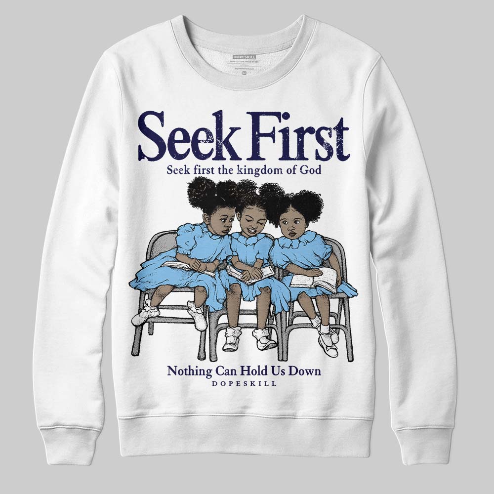 University Blue Collection superstreetwear Sweatshirt New Seek First Graphic