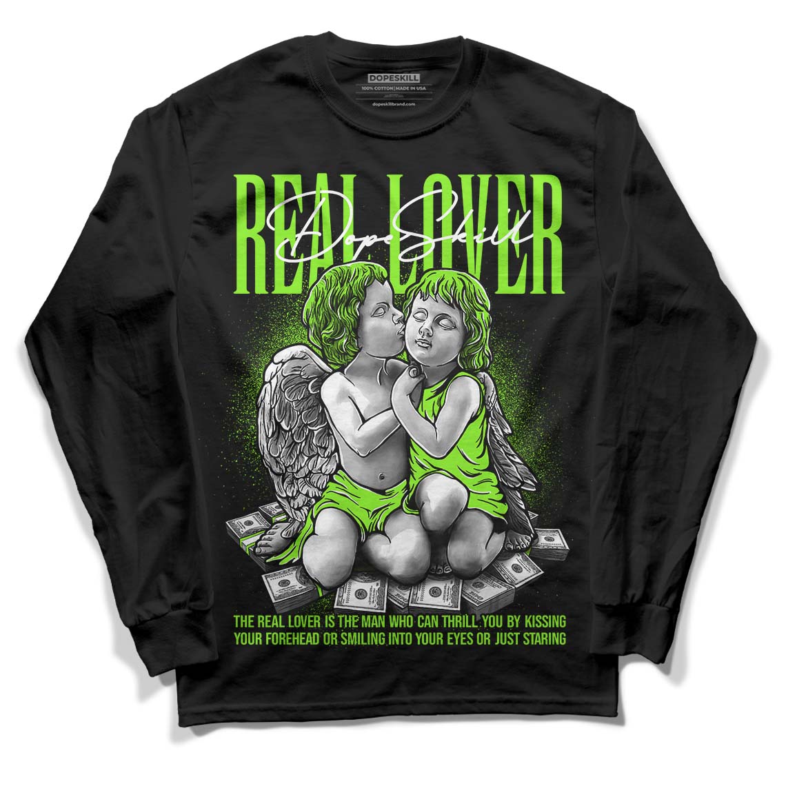 Neon Green Collection superstreetwear Long Sleeve T-Shirt Real Lover Graphic