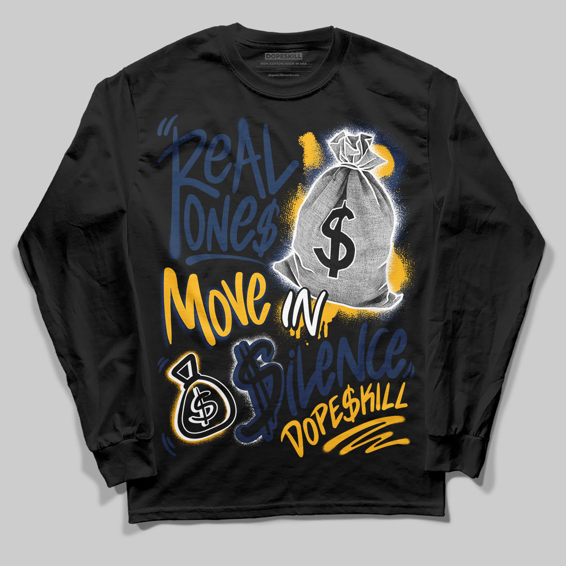 Retro Dunk From Above 4s superstreetwear Long Sleeve T-Shirt Real Ones Move In Silence Graphic