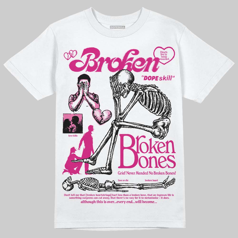 Rick RO Pink Leather Sneakers superstreetwear T-Shirt Broken Bones Graphic