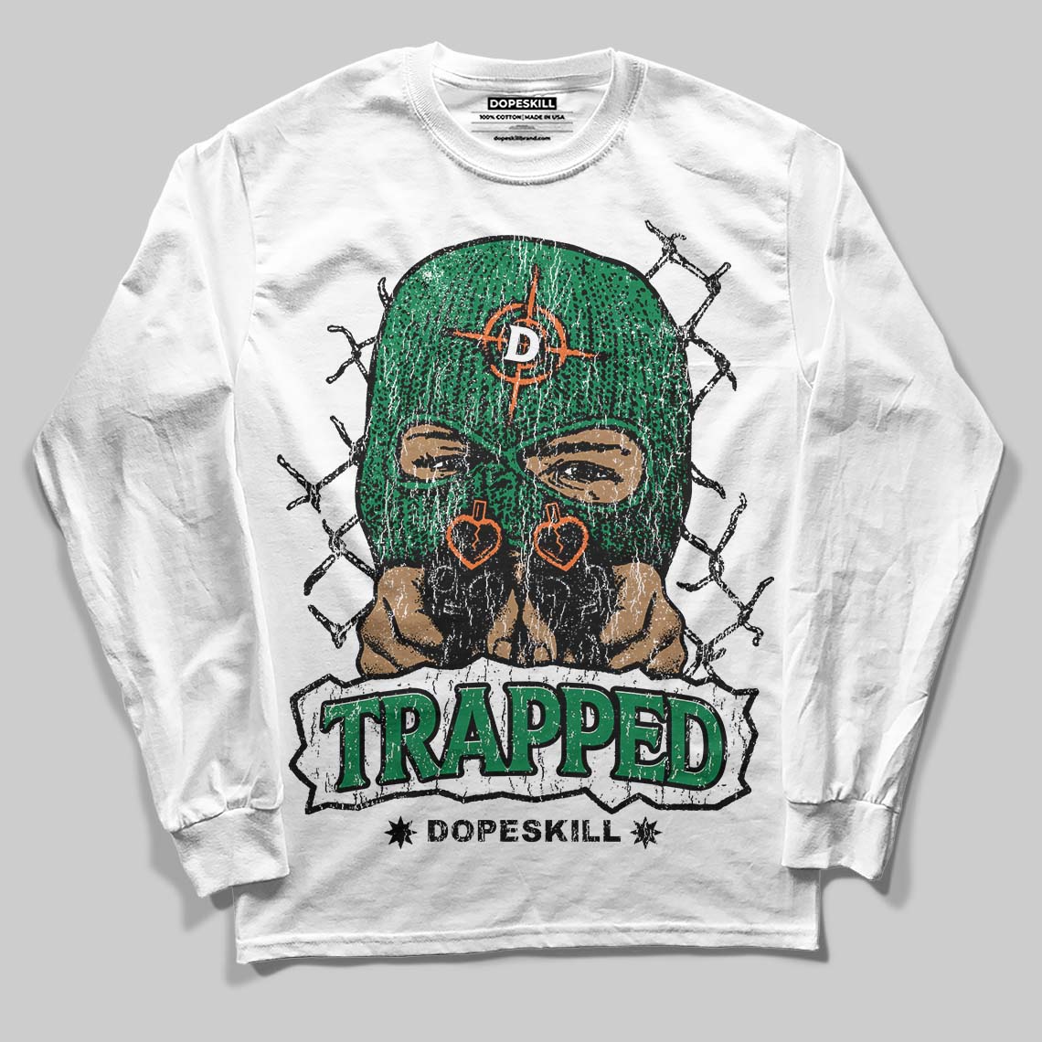 Green Collection superstreetwear Long Sleeve T-Shirt New Trapped Graphic