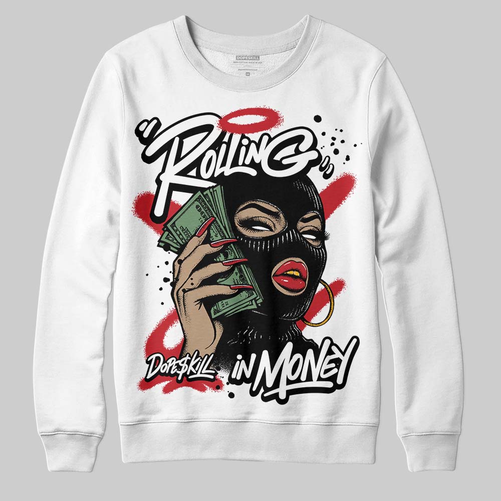 Bred 11s superstreetwear Sweatshirt Rolling in Money Graphic