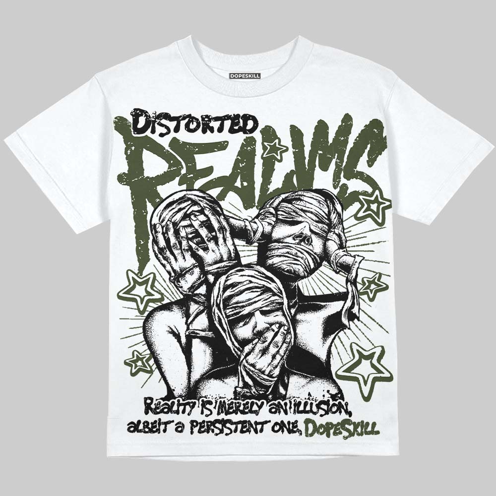 Olive Collection superstreetwear Oversize Print T-Shirt Distorted Realms Graphic