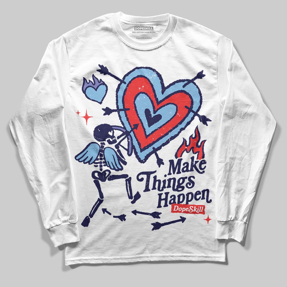 University Blue Collection superstreetwear Long Sleeve T-Shirt Make Things Happen Graphic