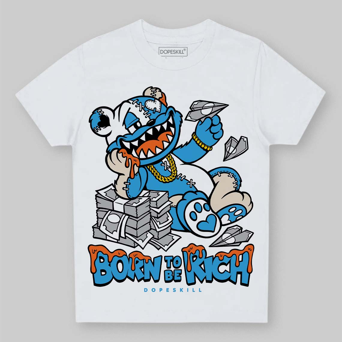 UNC Reimagined 1s superstreetwear Toddler Kids T-shirt Born To Be Rich Graphic