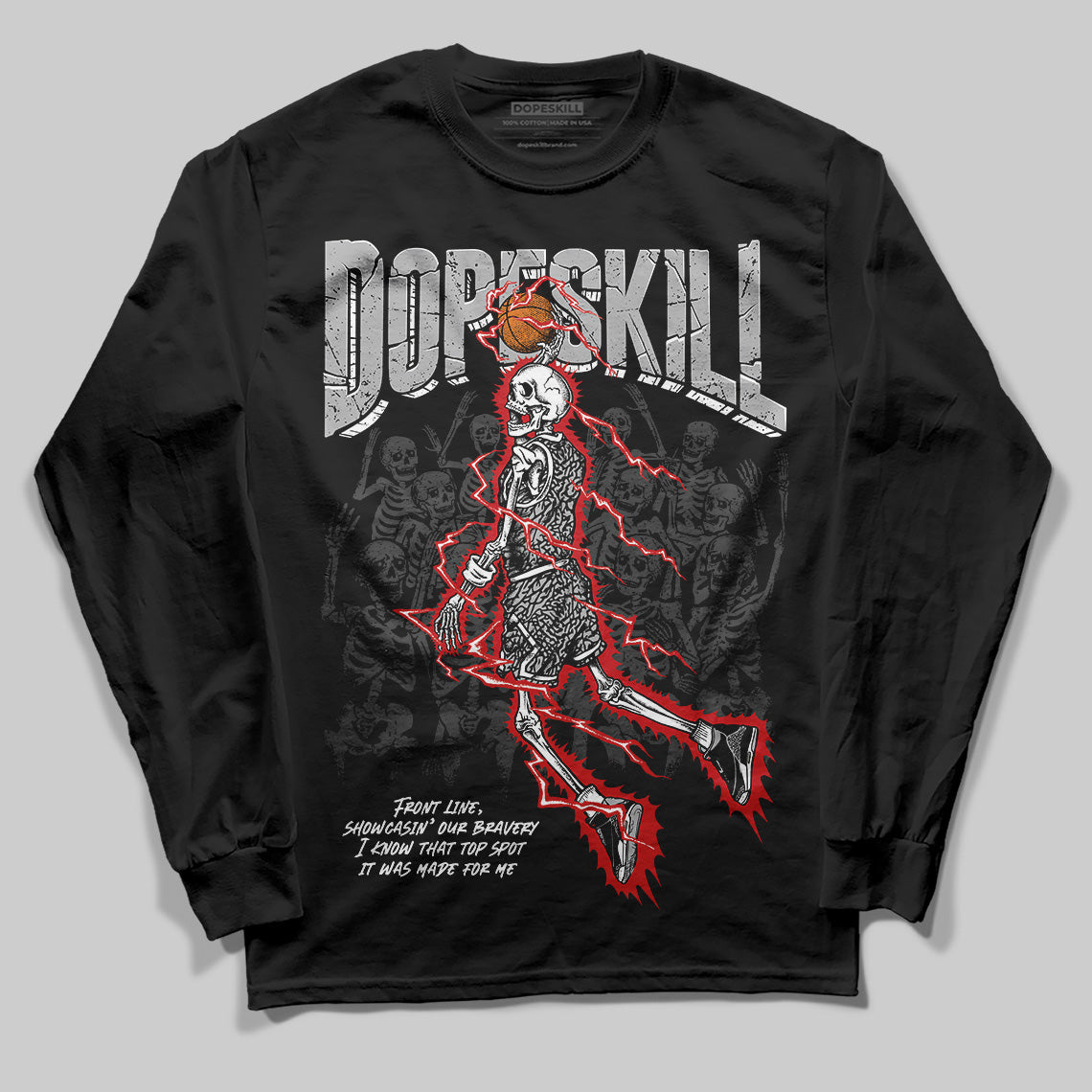 Black Cement 3s superstreetwear Long Sleeve T-Shirt Thunder Dunk Graphic