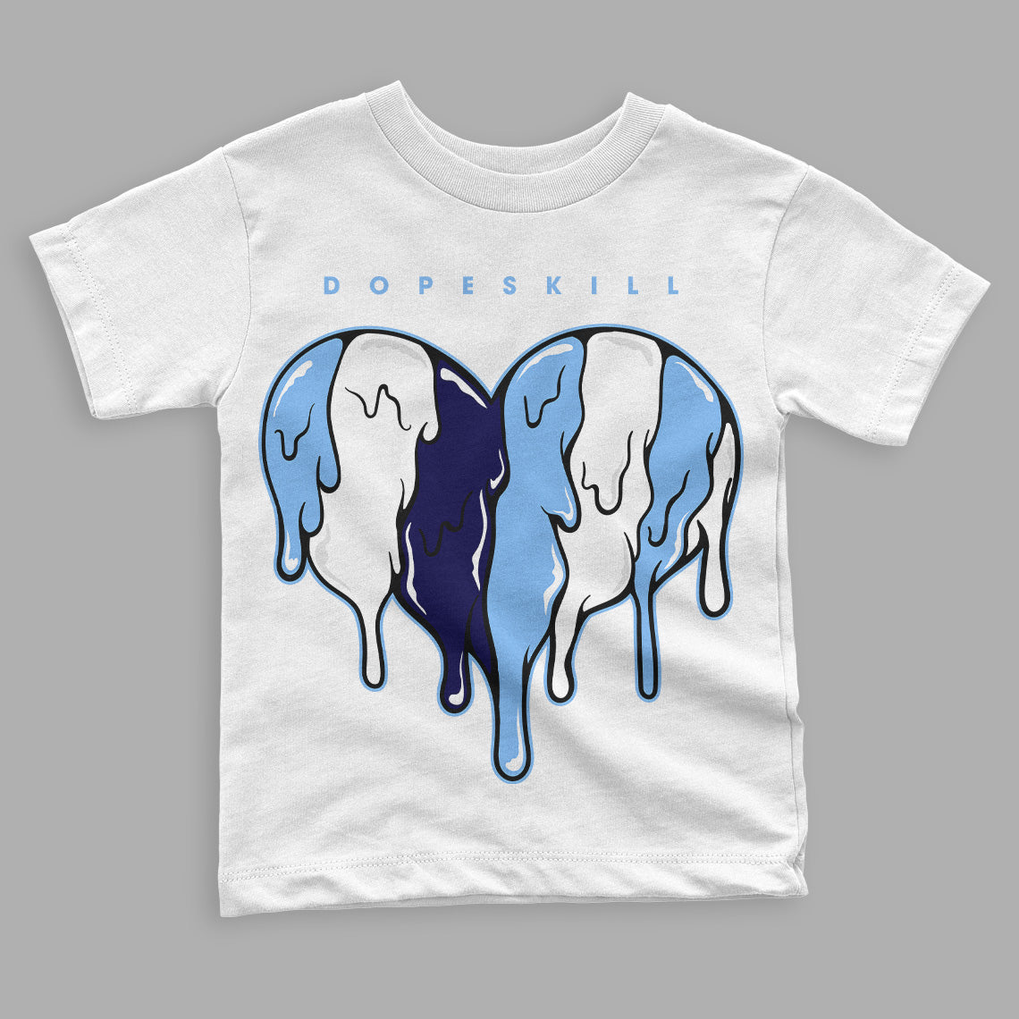 University Blue 6s superstreetwear Toddler Kids T-shirt Slime Drip Heart Graphic
