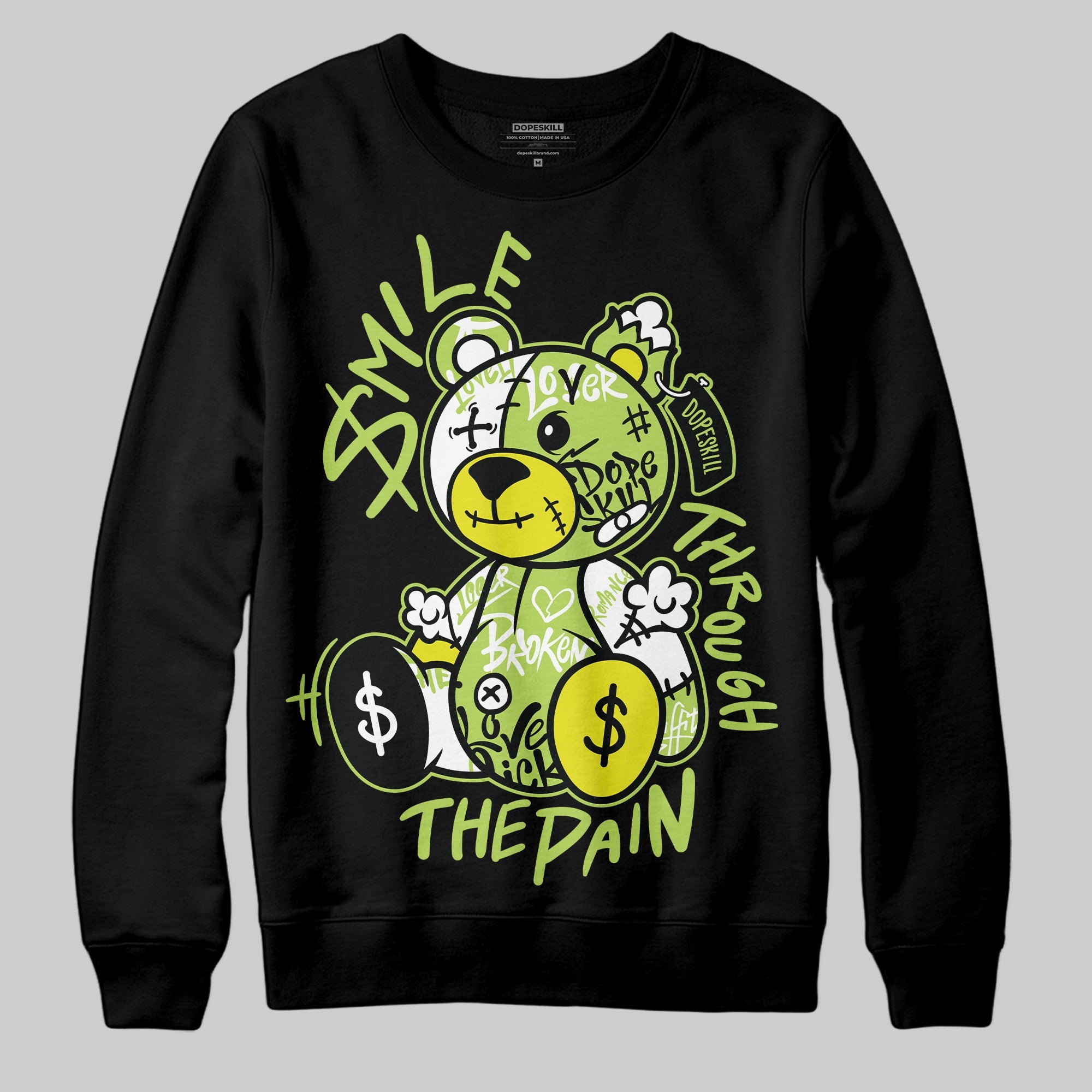 Bright Cactus 13s superstreetwear Sweatshirt Smile Through The Pain Graphic