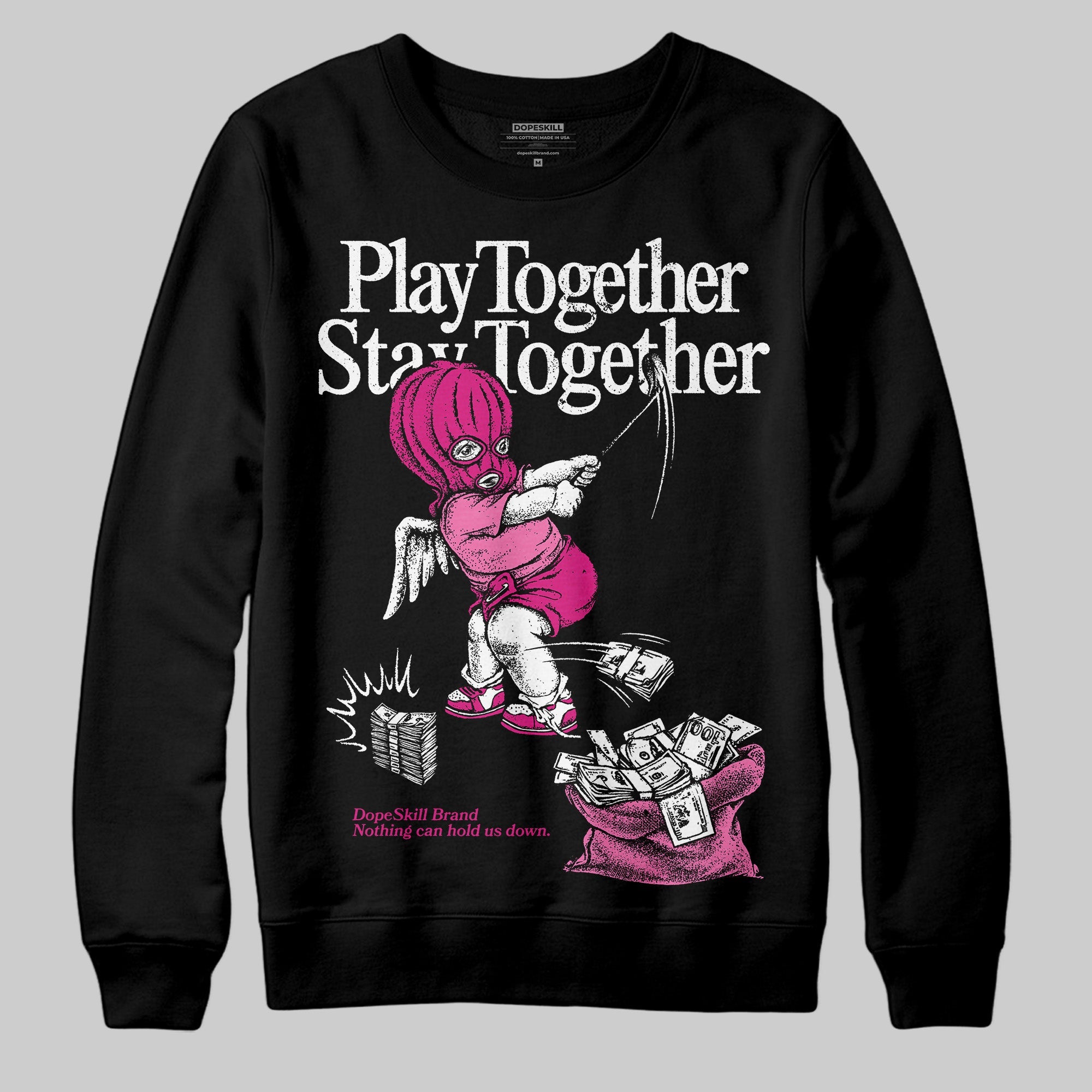 Rick RO Pink Leather Sneakers superstreetwear Sweatshirt Play together,Stay together Graphic