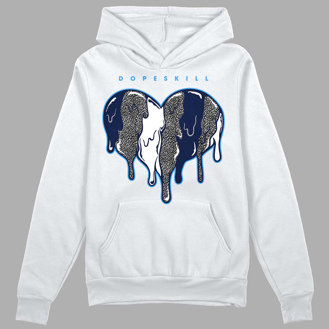Midnight Navy 3s superstreetwear Hoodie Sweatshirt Slime Drip Heart Graphic