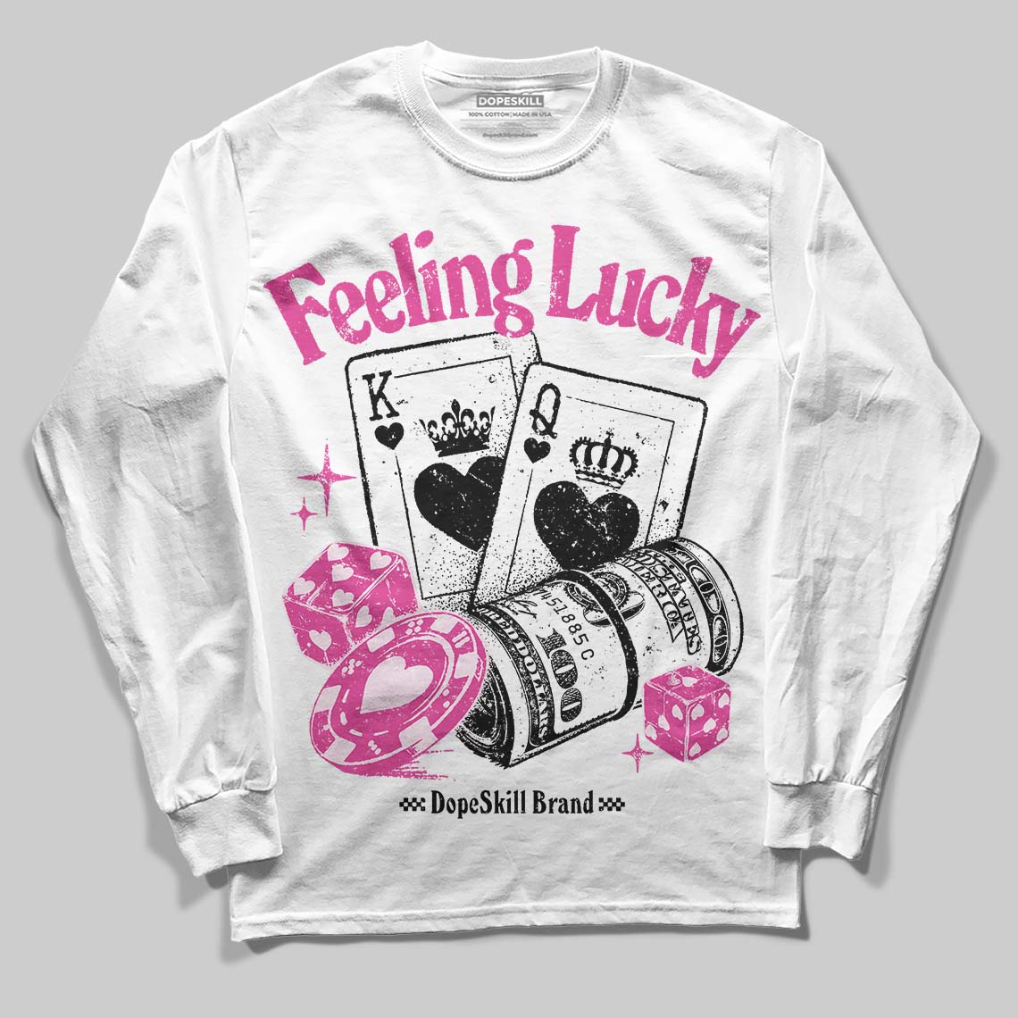 Triple Pink Dunk superstreetwear Long Sleeve T-Shirt Feeling Lucky Graphic