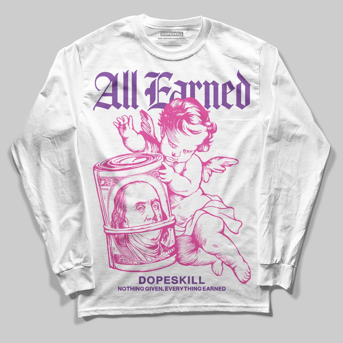 Pink Collection superstreetwear Long Sleeve T-Shirt All Earned Graphic