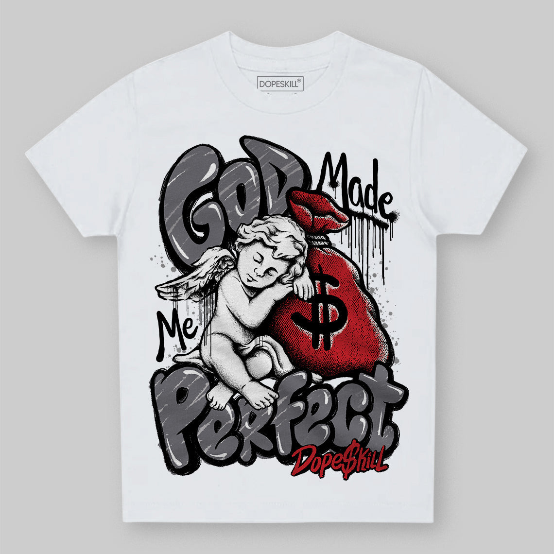 Cement Grey 3s superstreetwear Toddler Kids T-shirt God Made Me Perfect Graphic