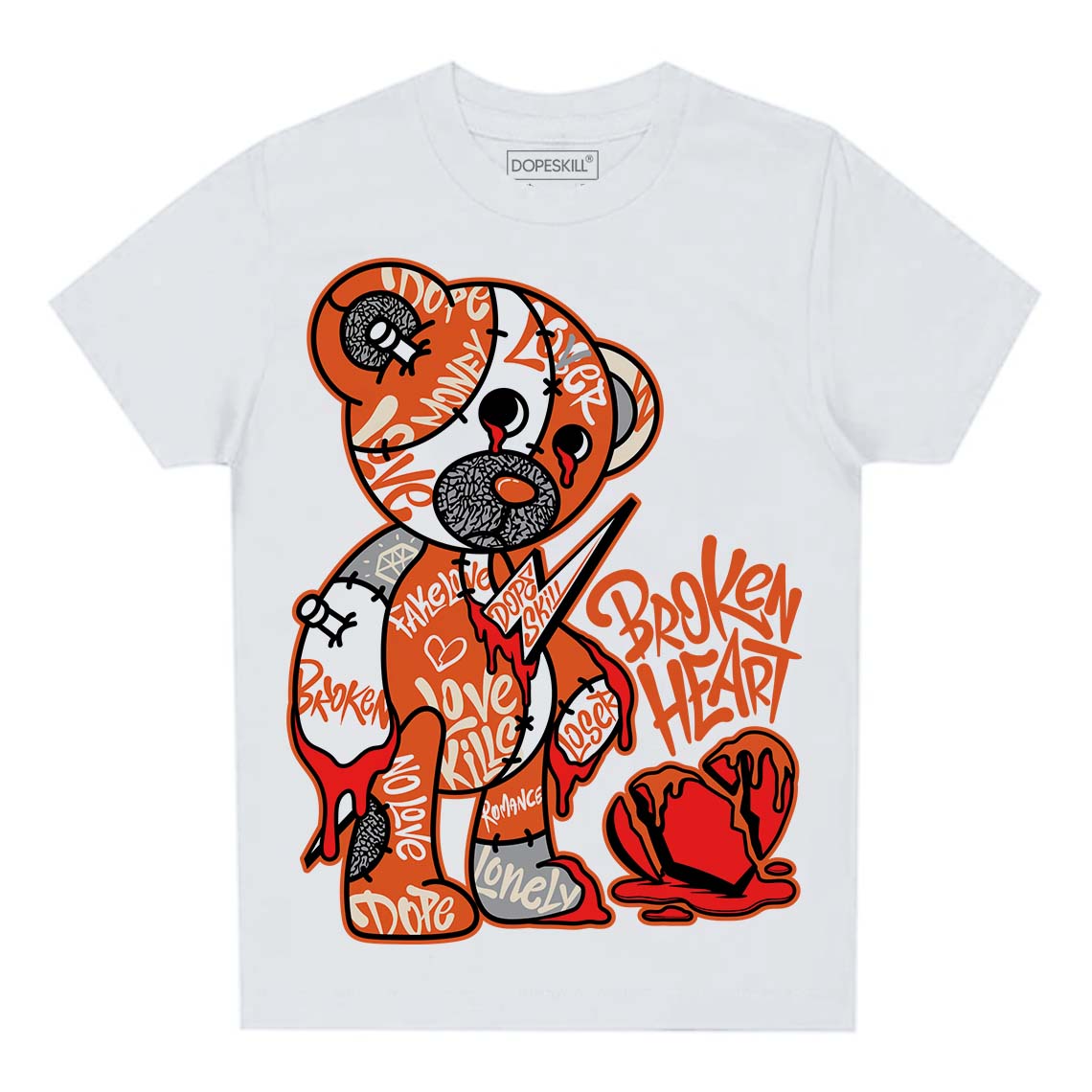 Georgia Peach 3s superstreetwear Toddler Kids T-shirt Broken Heart Graphic
