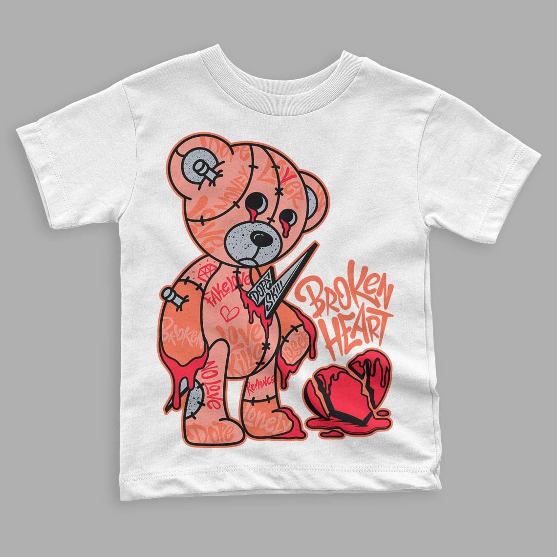 Crimson Bliss 5s superstreetwear Toddler Kids T-shirt Broken Heart Graphic