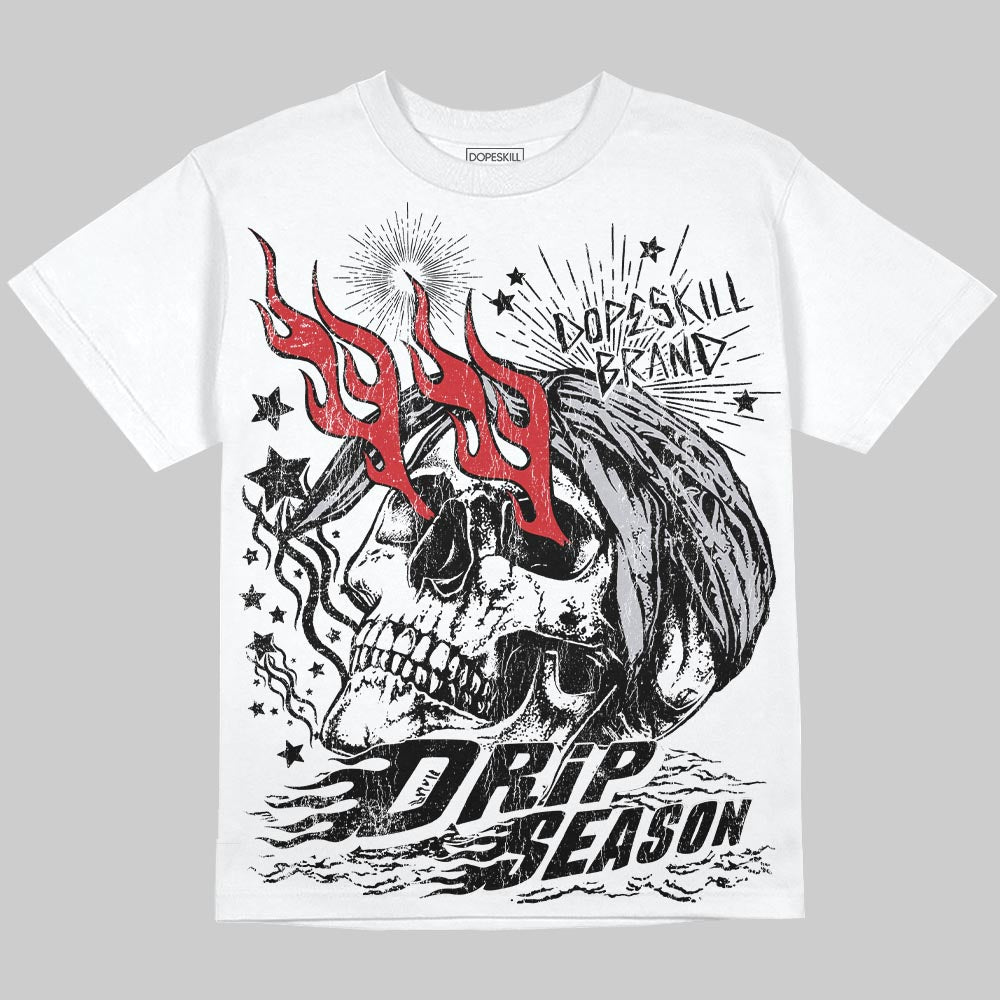 Black Metallic Reimagined 5s superstreetwear Oversize Print T-Shirt Drip Season Graphic