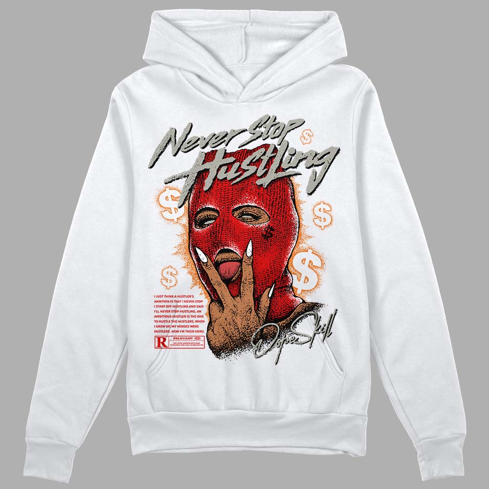 Fire Red 3s superstreetwear Hoodie Sweatshirt Never Stop Hustling Graphic