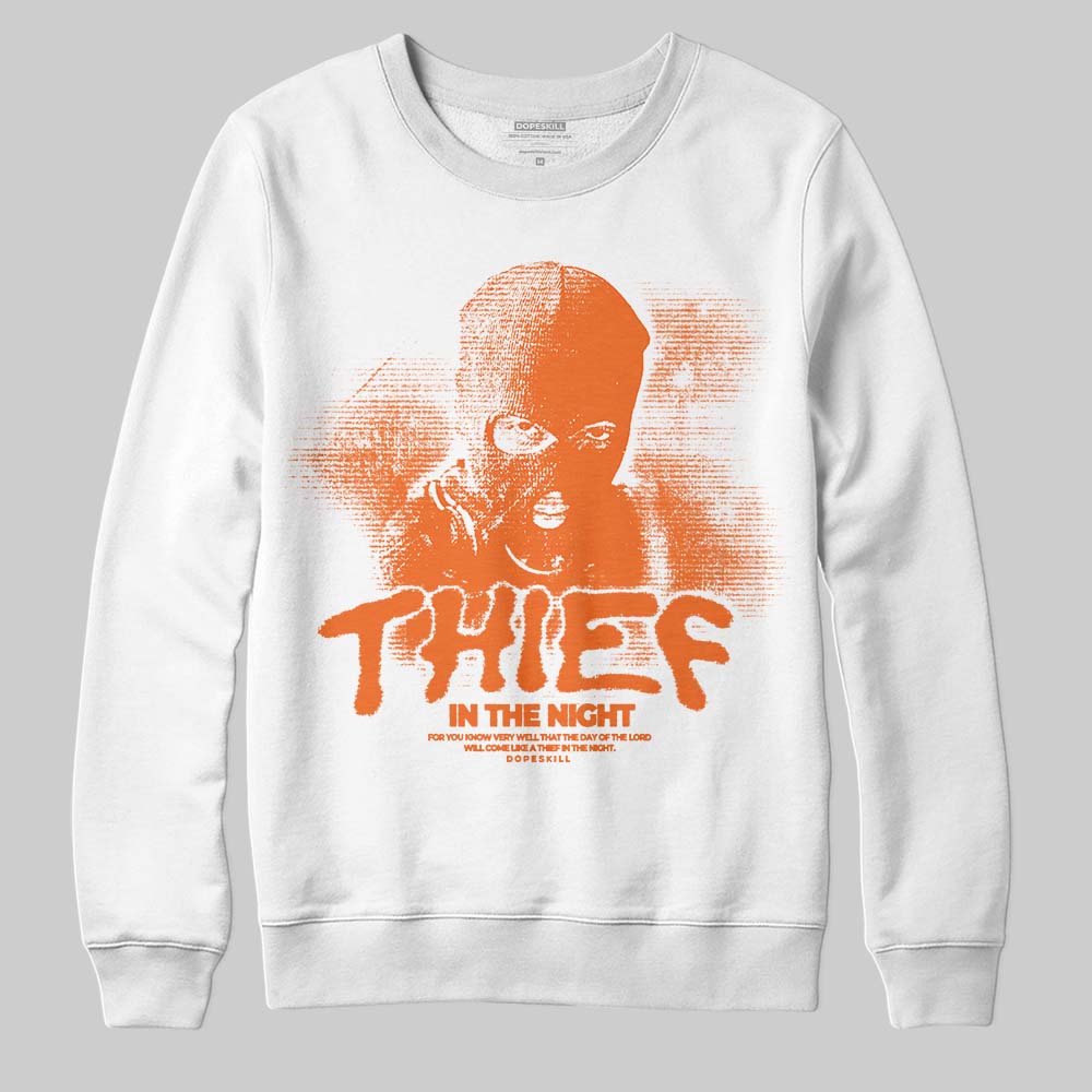 Orange Black White superstreetwear Sweatshirt Thief In The Night Graphic