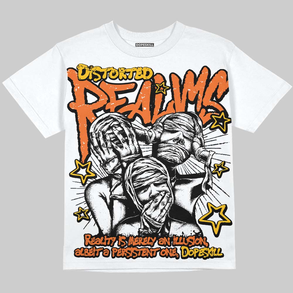 Orange Black White superstreetwear Oversize Print T-Shirt Distorted Realms Graphic