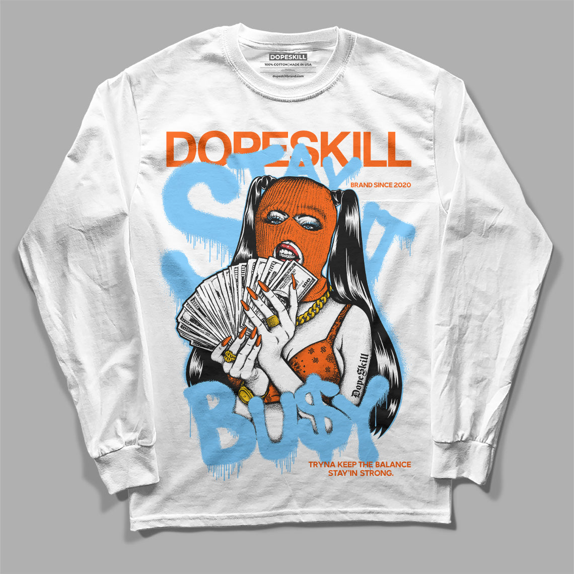 Dunk Low Futura University Blue superstreetwear Long Sleeve T-Shirt Stay It Busy Graphic