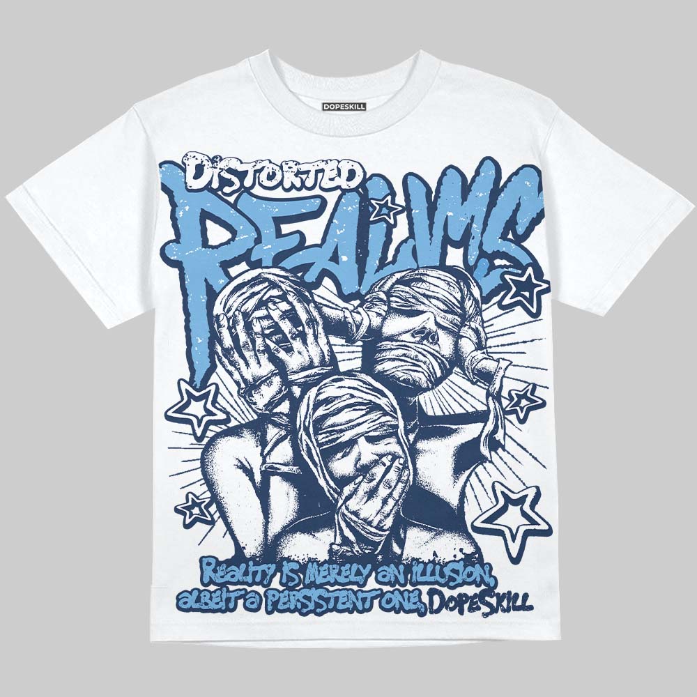 Summit White Navy 4s superstreetwear Oversize Print T-Shirt Distorted Realms Graphic