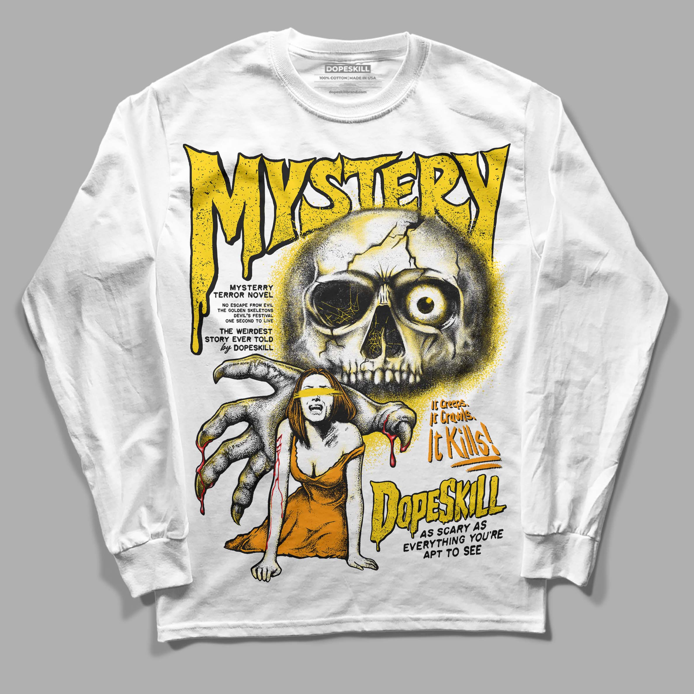 Yellow Ochre 6s superstreetwear Long Sleeve T-Shirt Mystery Ghostly Grasp Graphic
