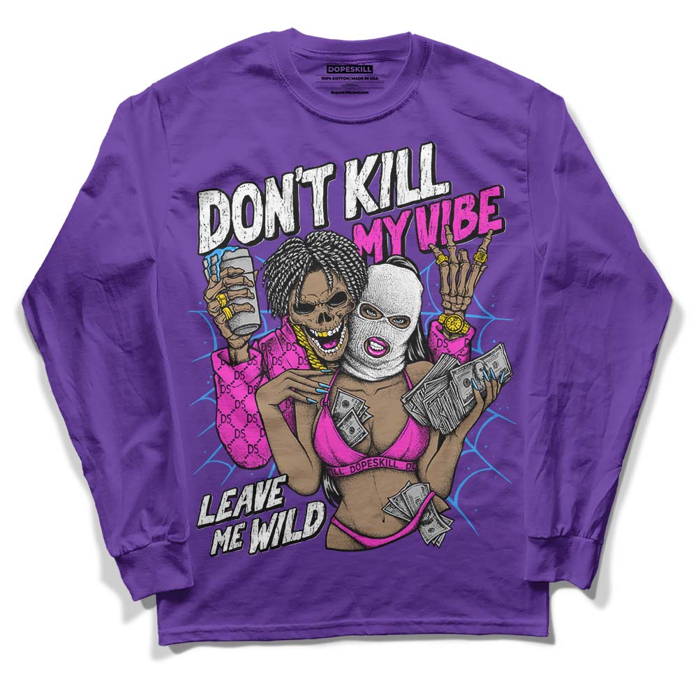 PURPLE Collection superstreetwear Purple Long Sleeve T-Shirt Don't Kill My Vibe Graphic