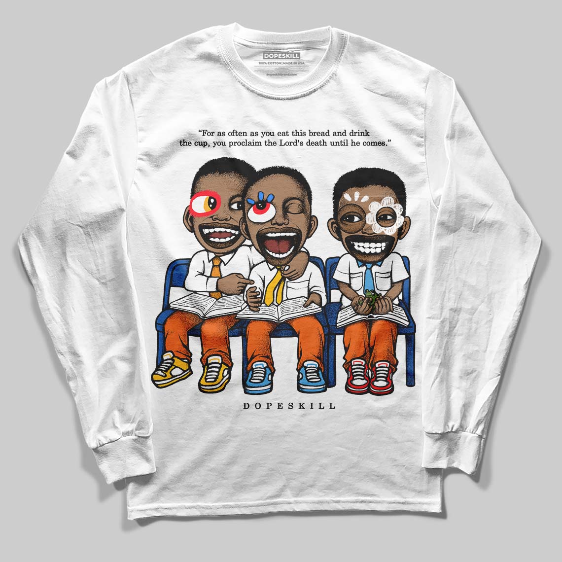 Orange Black White superstreetwear Long Sleeve T-Shirt First Sunday Graphic