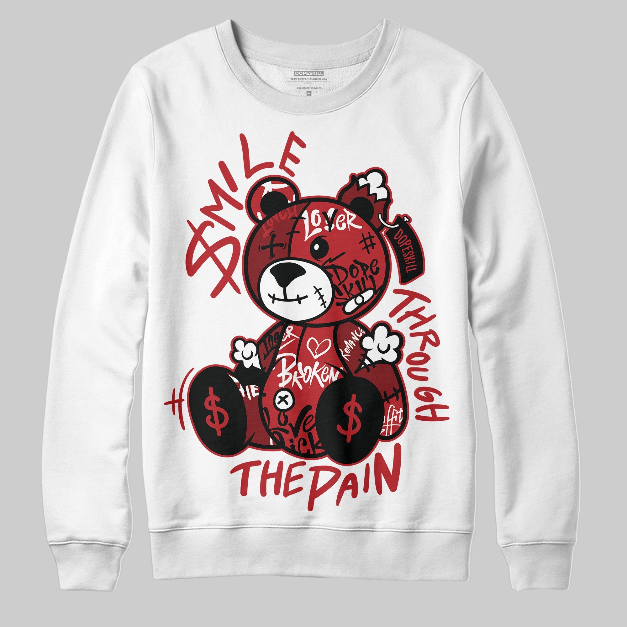 Flu Game 12s superstreetwear Sweatshirt Smile Through The Pain Graphic