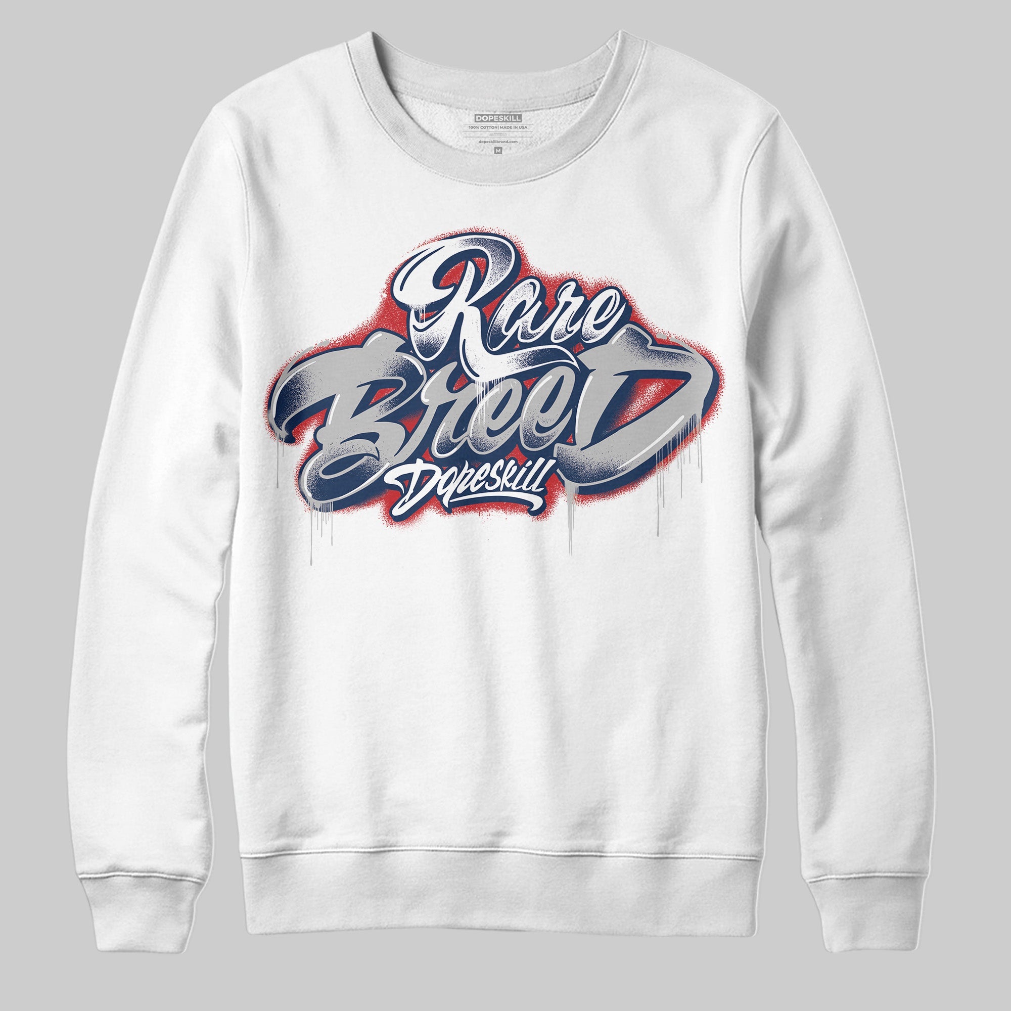 Summit White Navy 4s superstreetwear Sweatshirt Rare Breed Type Graphic