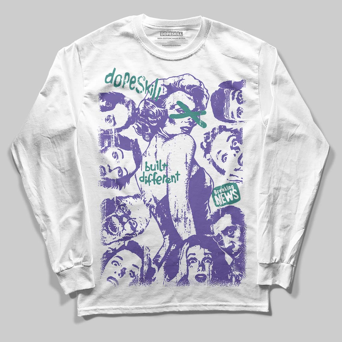 Grape 5s superstreetwear Long Sleeve T-Shirt Built Different Graphic
