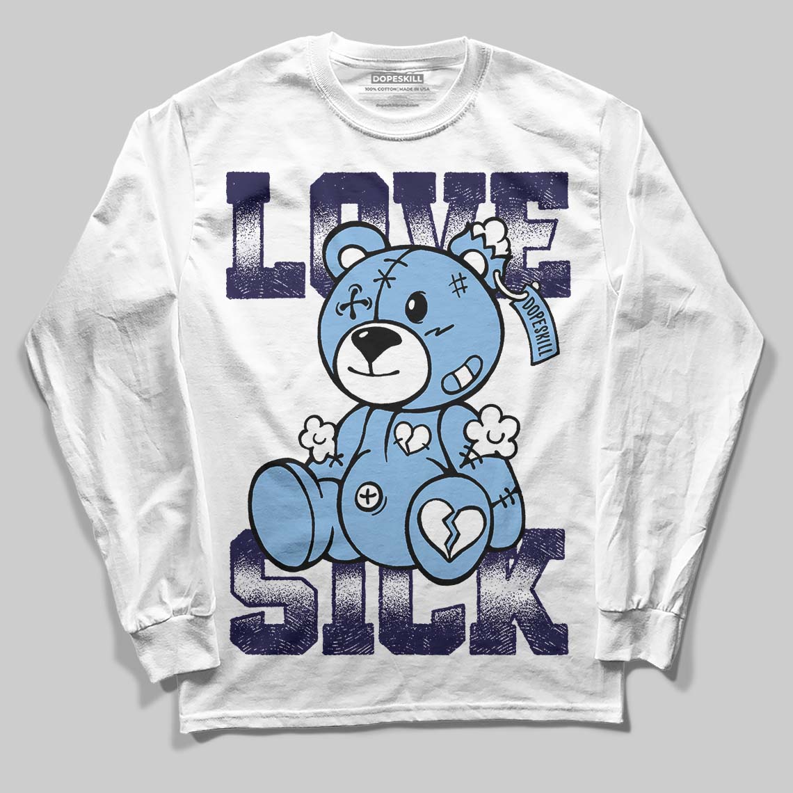 University Blue 6s superstreetwear Long Sleeve T-Shirt Love Sick Graphic
