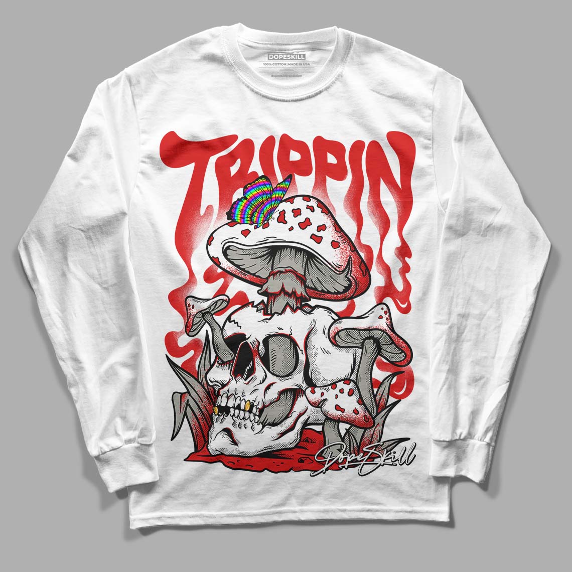 Fire Red 3s superstreetwear Long Sleeve T-Shirt Trippin Graphic