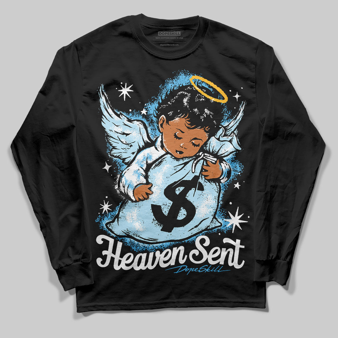 Legend Blue 11s superstreetwear Long Sleeve T-Shirt Heaven Sent Graphic
