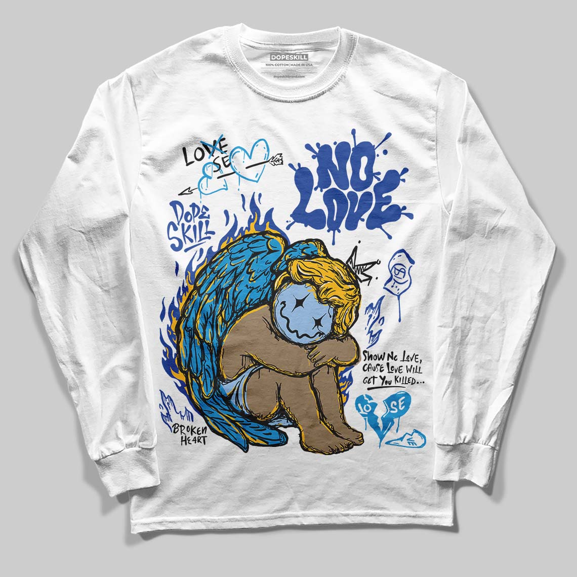 Royal Blue Collection superstreetwear Long Sleeve T-Shirt No Love Graphic