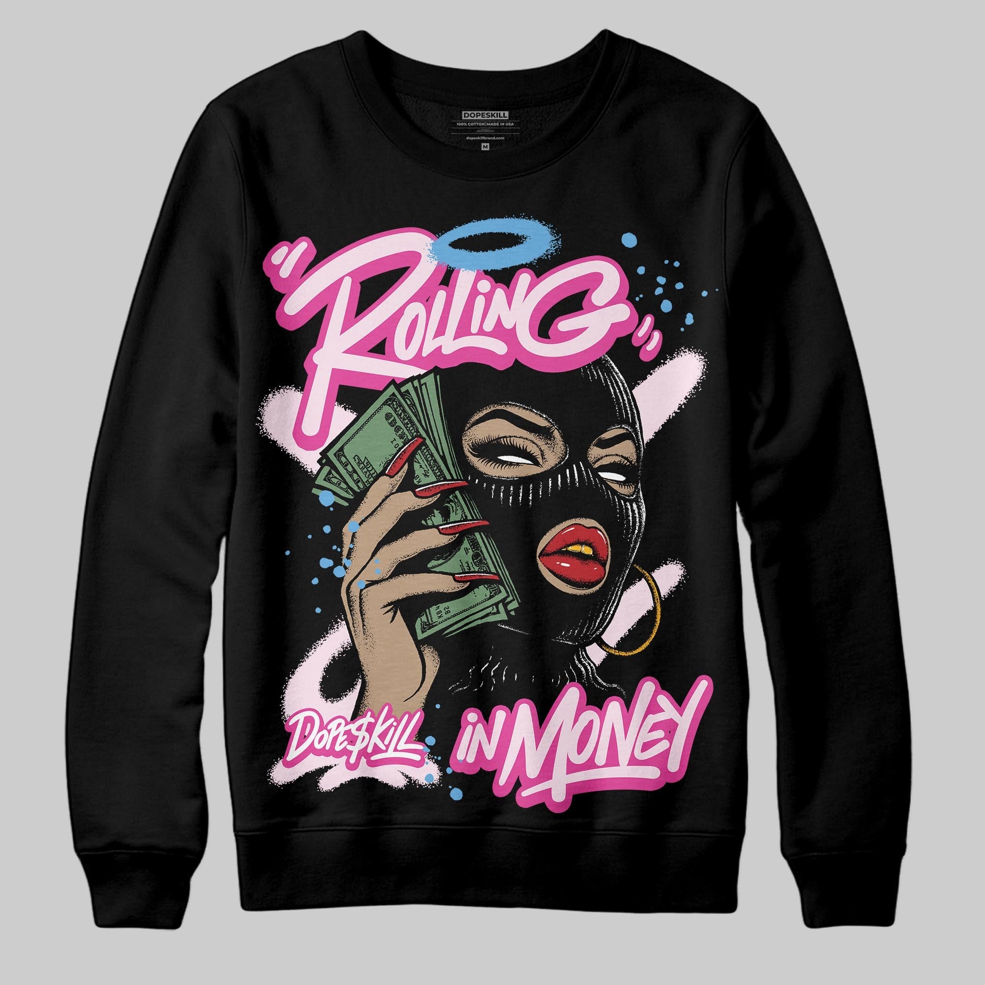 Triple Pink Dunk superstreetwear Sweatshirt Rolling in Money Graphic