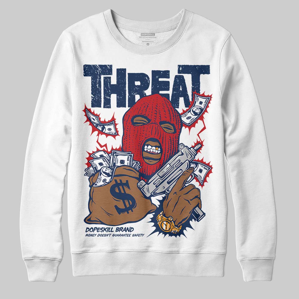Summit White Navy 4s superstreetwear Sweatshirt Under Threat Graphic