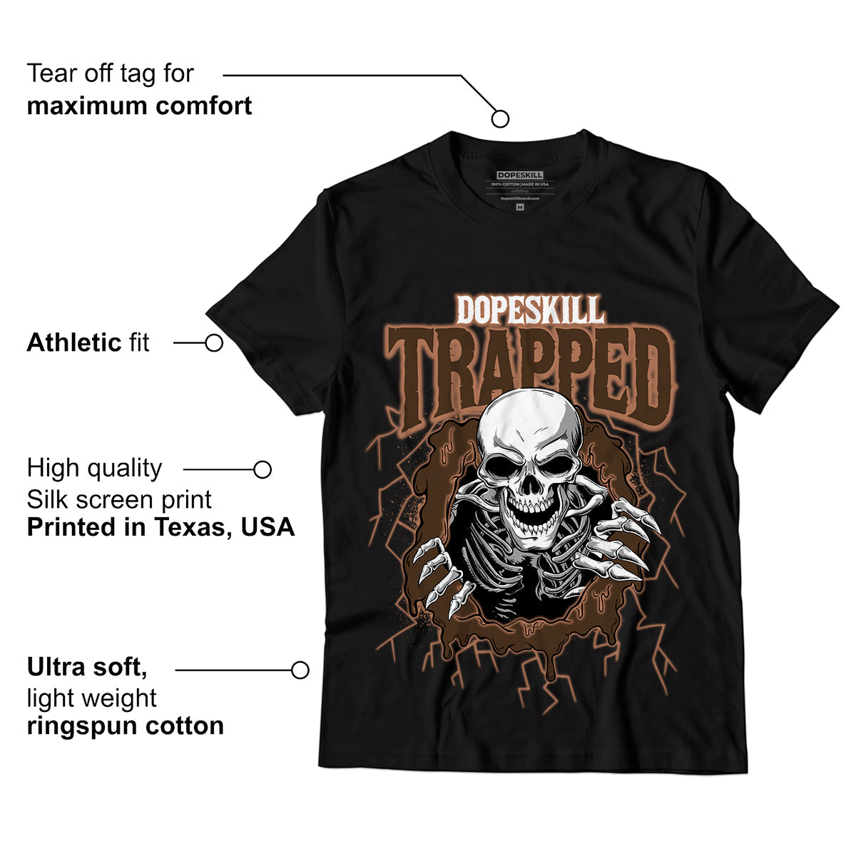 AJ 1 Mid Dark Chocolate superstreetwear T-Shirt Trapped Halloween Graphic